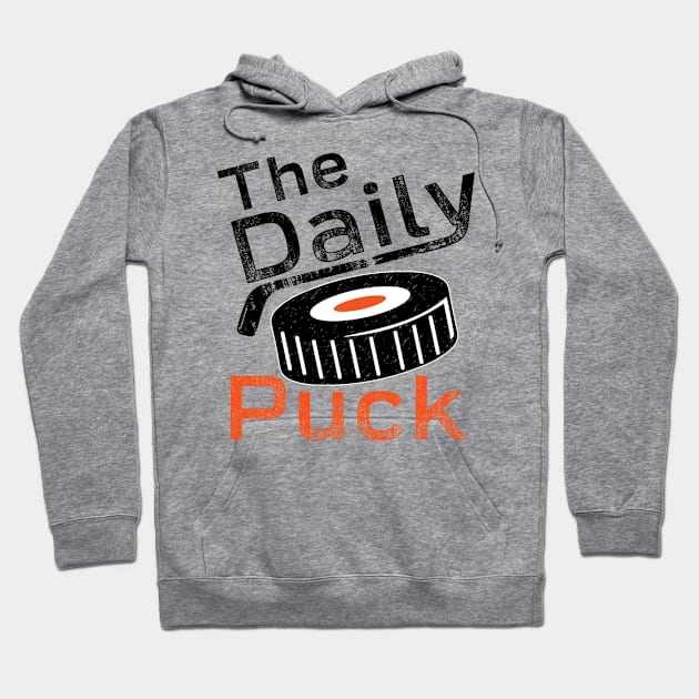 Orange Text / Orange Puck Hoodie by thedailypuck